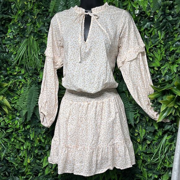 CHARLIE HOLIDAY ANTHROPOLOGIE Dress Women 4 Orange Floral‎ Boho Cottage 2803 - Picture 2 of 11